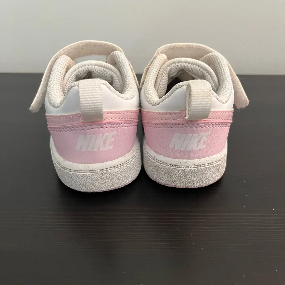 Toddler Girls Nike Court Athletic No-tie Lace Sneakers in in Pink and White - Picture 3 of 8